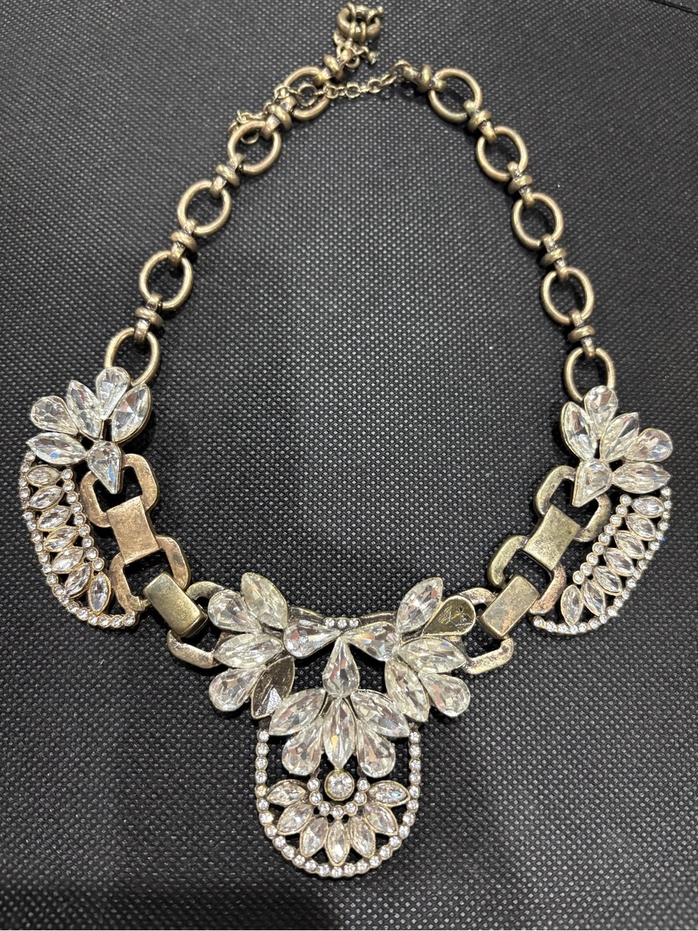 Crystal Statement Necklace - Gold Tone
